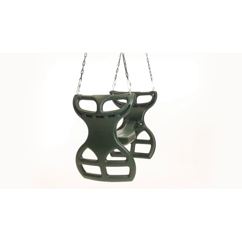 Gorilla Playsets Plastic 16'' Green Two Person Glider with Chains